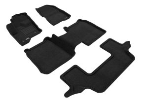 Ford Flex Floor Mats - Front Rear and Third Row - 3D MAXpider - Elegant Series - Black - `09-`19